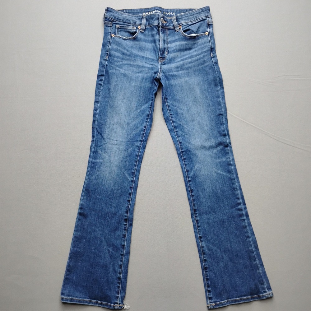 American Eagle Skinny Kick Jeans Womens 6 Regular Blue Super Stretch Denim